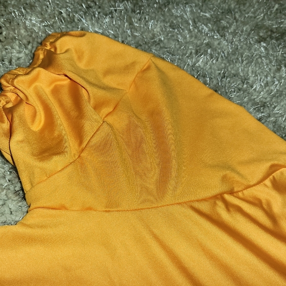 Know Fashion Style Yellow Casual Solid Basic O Neck Short Sleeve Dress Size: 3x - Picture 3 of 6